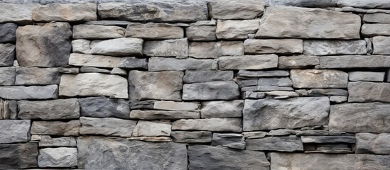 A portion of the wall that serves as a stone masonry giving texture and serving as a background for a copy space image