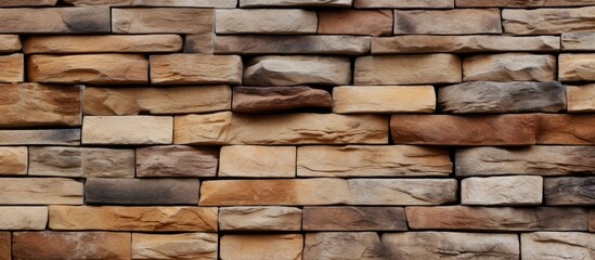 Obraz premium A visually appealing copy space image of a natural stone brick wall with visible joints