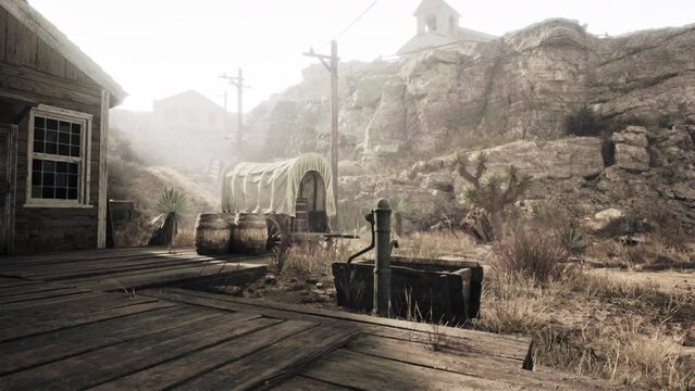 Old Wild West desert cowboy town