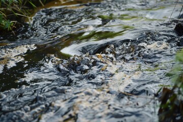 Fototapeta premium polluted river s effects of water pollution