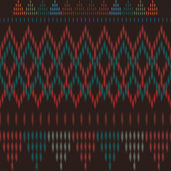 Ethnic ikat seamless pattern design. Tribal turkey African Indian traditional embroidery vector background. Aztec fabric carpet mandala ornament chevron textile decoration wallpaper