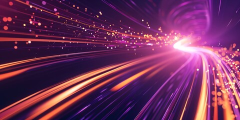 Fototapeta premium Vibrant abstract tech background in shades of purple and orange.