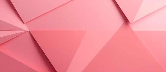 Obraz premium A simple and clean design featuring pink colored paper with minimal geometric shapes creating an aesthetic backdrop for copy space image