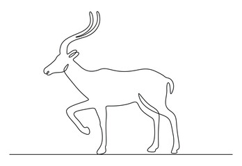 Impala continuous one line drawing wild vector illustration