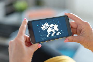 E-commerce concept on a smartphone