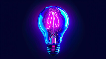 light bulb glowing on dark background