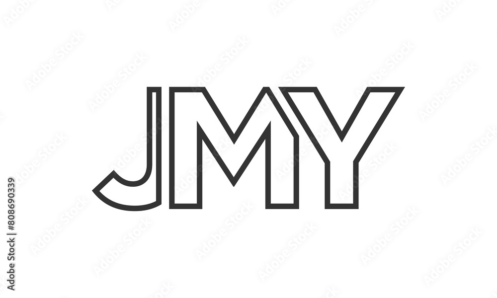Fototapete jmy logo design template with strong and modern bold text. initial based vector logotype featuring s
