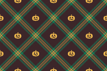 Halloween seamless background with pumpkin for textile fabric design, wrapping paper, website wallpapers, textiles, wallpaper and apparel.