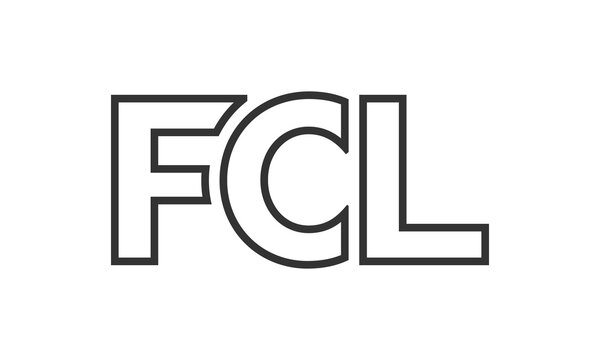 FCL logo design template with strong and modern bold text. Initial based vector logotype featuring simple and minimal typography. Trendy company identity.