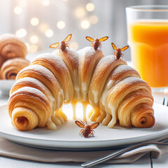 honey croissant on a plate