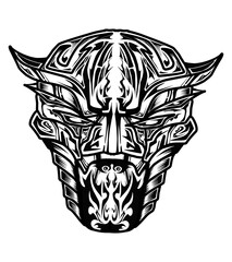 Fototapeta premium Illustration of a tribal tattoo of a wild animal. Perfect for t-shirts, clothes, hats, stickers