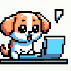 pixel art illustration of a puppy