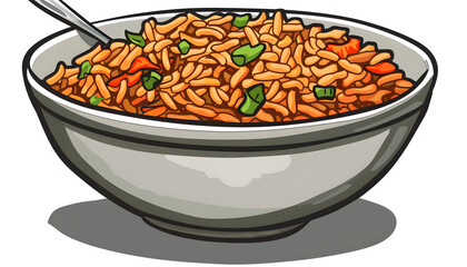 Clipart of a mouthwatering bowl of spicy kimchi fried rice ar7 4 v6 0 Generative AI
