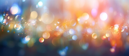 Create a blurry bokeh background with a designated space for text. Copy space image. Place for adding text and design