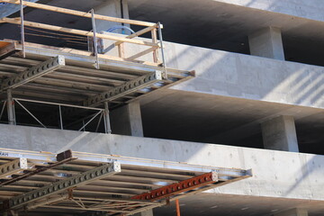 New construction site of a concrete building