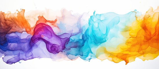 Copy space image of watercolor paints on a white background