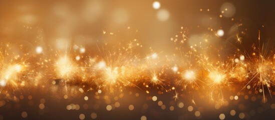 Panoramic view of a background with a burning sparkler creating a festive atmosphere for celebrating the Happy New Year Copy space image