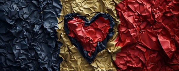 I love Belgium. Red heart symbol on Belgium flag background. national holiday of Belgium commemorated annually on 21 July