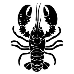 Lobster sea animal engraving vector illustration