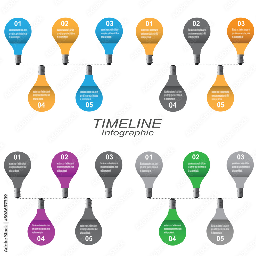 Fototapete collection time line to display your data . idea to display information, ranking and statistics.