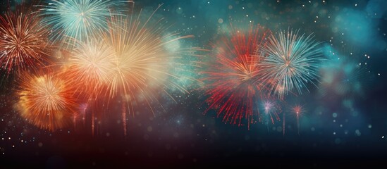 Fototapeta premium Abstract holiday background with fireworks and ample copy space image for New Year celebrations