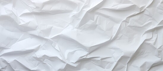 Obraz premium Crumpled white paper with a textured crease serving as a background copy space image