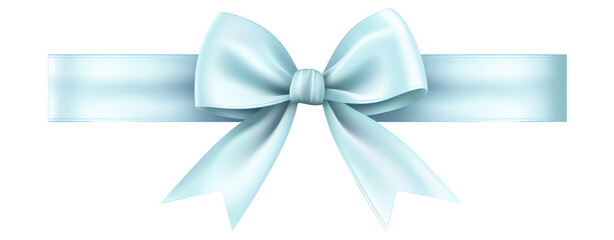 Light blue ribbon on transparent background.