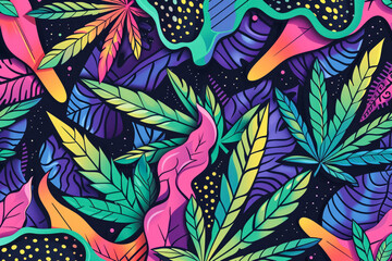 Pop art inspired cannabis edible packaging design loud patterns