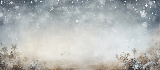 A grunge background with Christmas decoration and snow perfect for copy space image - Powered by Adobe