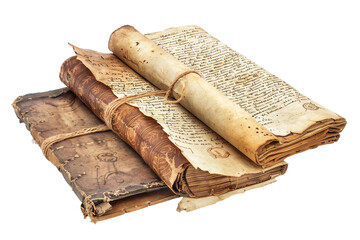 Ancient Manuscripts isolated on transparent background