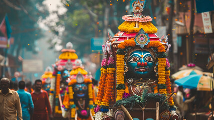 Fototapeta premium jagannath rath yatra, makar sankranti, diwali, lohri indian traditional festival background 