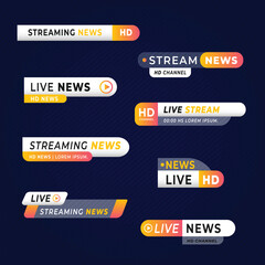 Collection of live stream news banners