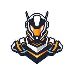 Futuristic warrior logo with sleek helmet design
