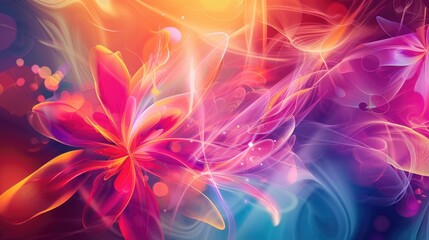 /imagine: prompt: Colorful abstract flower, made of smoke and light. AIG51A.