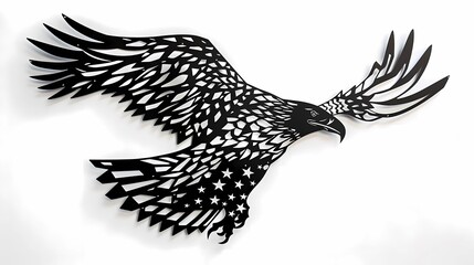 Obraz premium Eagle on a white background, Generative AI illustrations.