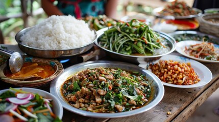 Authentic Isaan Thai Laos Local Food