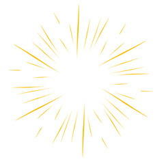 Vintage sunburst yellow lines. Hand frawn vector ilistration