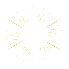 Vintage sunburst yellow lines. Hand frawn vector ilistration