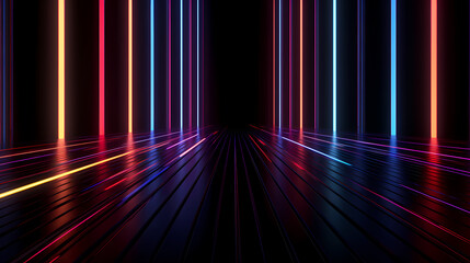 Abstract background of colorful neon lights