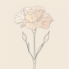 Carnation flower arrangement with a single bloom, AI-generated.
