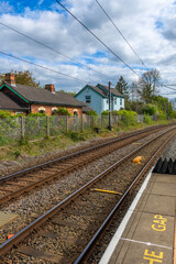 Obraz premium Diesel Electric passenger commuter railway station network rail british rail railways west midlands england uk