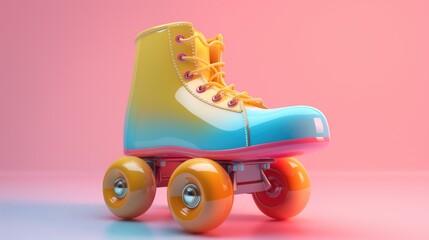 Rolling skate on isolated background
