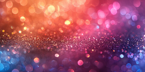 A blurred bokeh background with pastel colors and sparkling lights creates an abstract light effect, suitable for a wedding, birthday party, celebration, or special event.