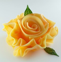 Artistic Pasta Crafted into a Yellow Rose Design