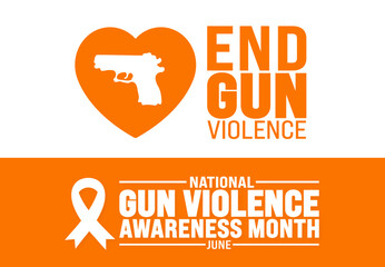June is Gun Violence Awareness Month background template. Holiday concept. use to background, banner, placard, card, and poster design template with text inscription and standard color. vector