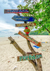 Signpost to Kata beach in Thailand.