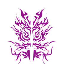 Fototapeta na wymiar Illustration of a tribal tattoo design in purple. Perfect for tattoos, stickers, poster elements, t-shirts, hats