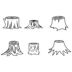 Stump icon vector set. Tree Stub illustration sign collection. Wood symbol or logo. - obrazy, fototapety, plakaty
