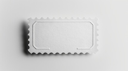 The white ticket is isolated with the paper texture for mockups.