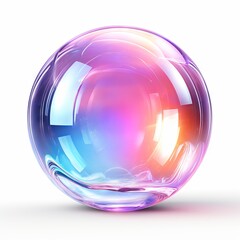 Obraz premium 3D rendering of a glowing orb with vibrant colors and a glossy surface.